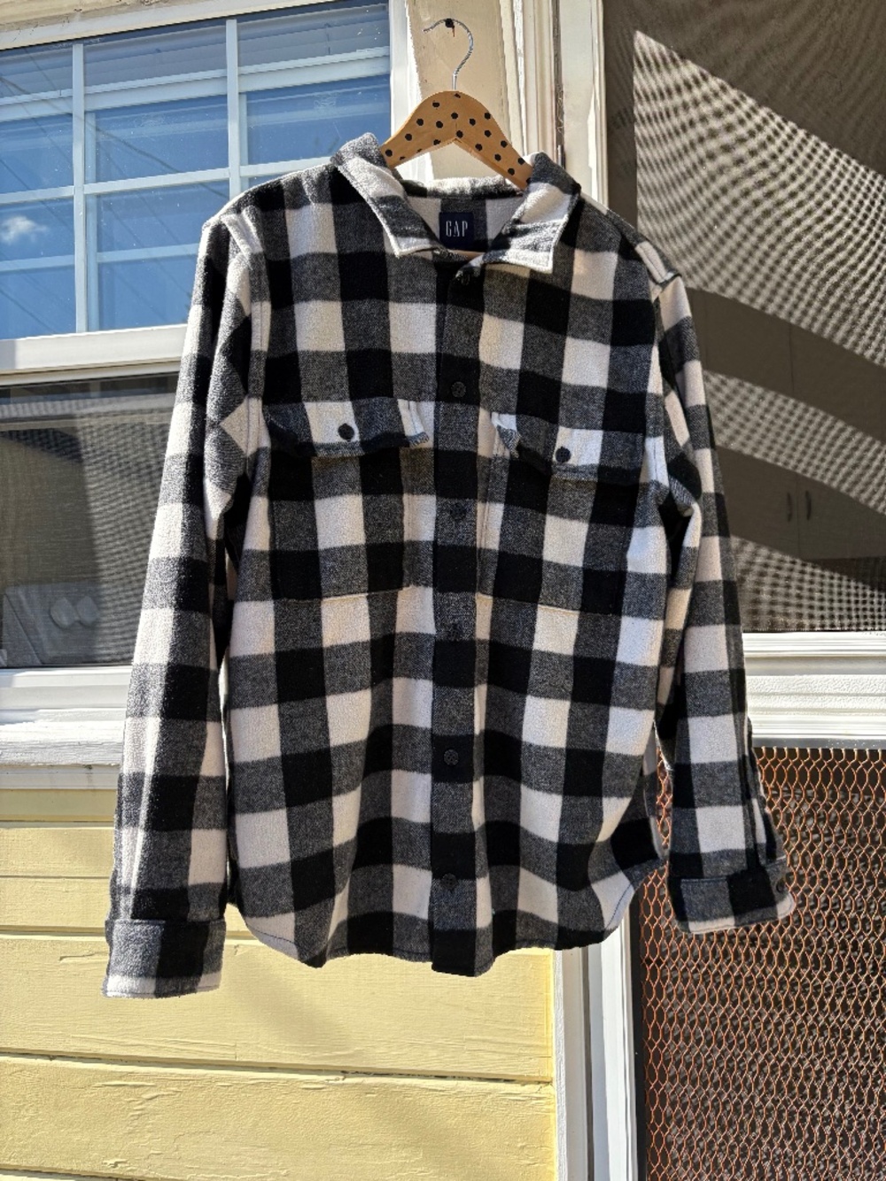 GAP Buffalo Plaid Fleece Shirt Jacket Men's L